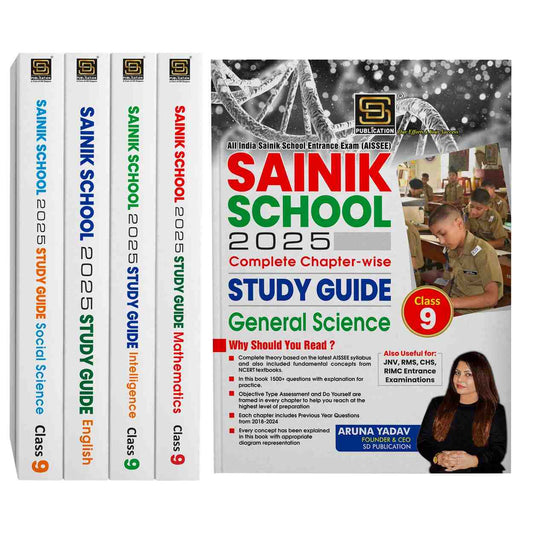 5-Book Combo for AISSEE Sainik School 2025: Comprehensive Study Guides with 5000+ Practice Questions for Class 9 | Includes General Science, Social Science, Intelligence, and Mathematics | Ideal for JNV, RMS, CHS, RIMC Exams